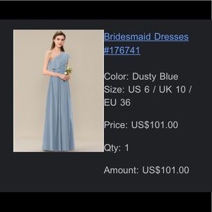 JJs house Dusty Blue One Shoulder Bridesmaid Dress